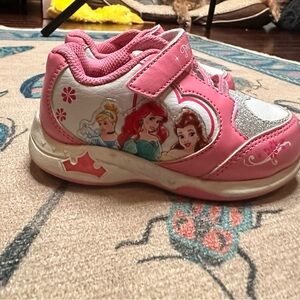 Disney Pink and White Princess Sneakers with Velcro Strap